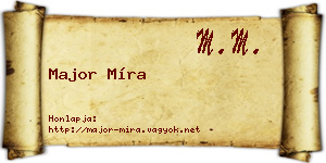 Major Míra névjegykártya